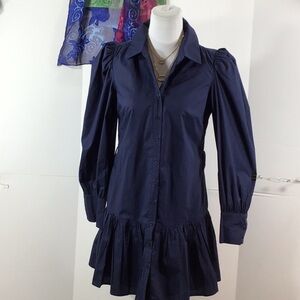 Walter Baker navy blue dropped waist dress S